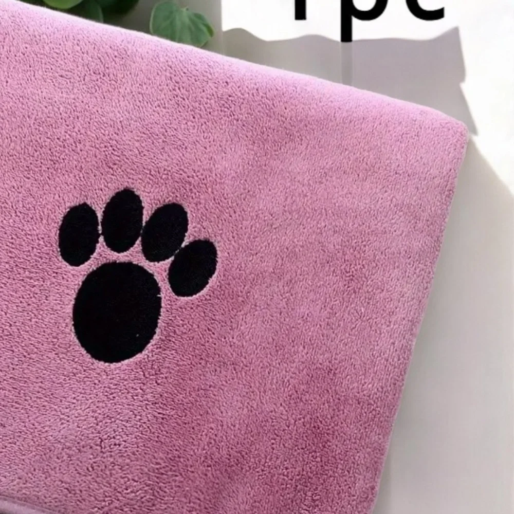 Pink Paw Print Pet Towel